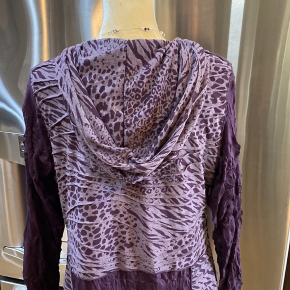 Stunning Vine Street Crinkle Dress & Matching Hooded Duster Size L​ - Picture 3 of 16